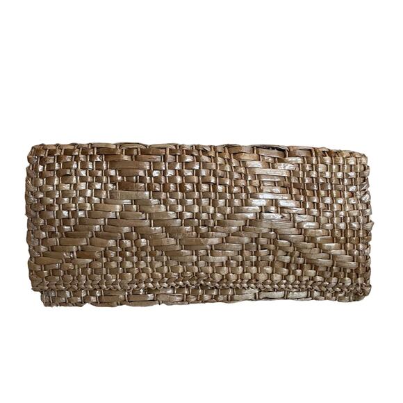 Vintage Oversized Wicker Handbag Clutch Straw Raffia - Picture 9 of 10